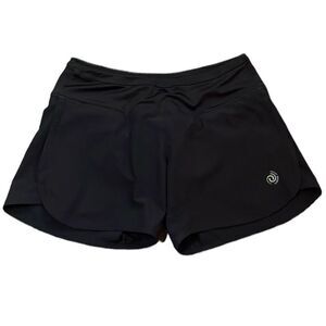 Court Shorts Black Attached Panty Front Pockets Size Petite Small Spandex Blend